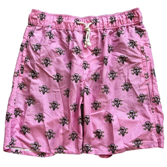ICE CREAM Cones N Bones Logo Swim Shorts Trunks Pink Size Small Artsy Novelty - Picture 11 of 11